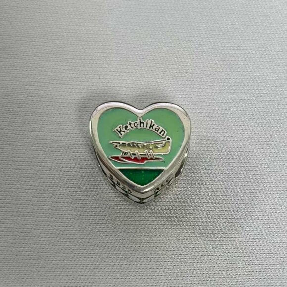 Pandora Alaska Exclusive Travel Heart Charm Pendant, S925 Silver Jewelry - Picture 2 of 4